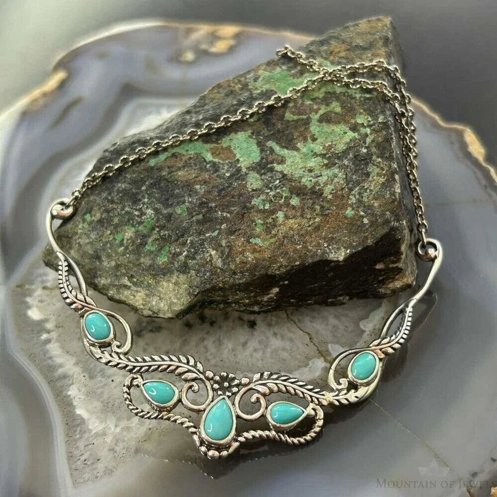 Carolyn Pollack Sterling Silver Turquoise Decorated 18